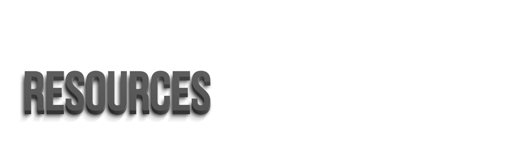 the word 'Resources' written in 3D letters